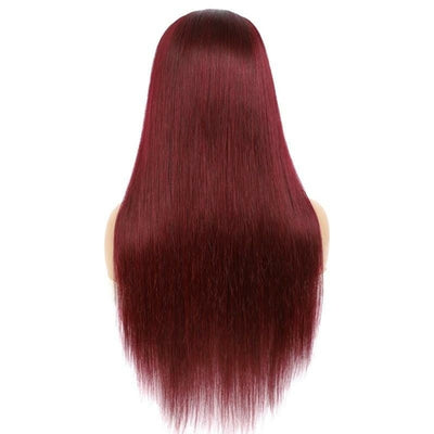 Straight Burgundy Headband Wig