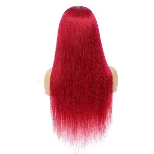 Straight Burgundy Headband Wig
