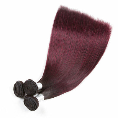 Burgundy 4x4 Hair Bundles With Closure