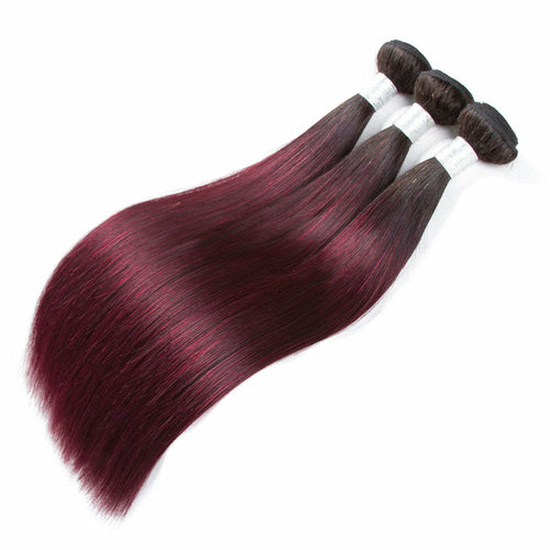 Burgundy 4x4 Hair Bundles With Closure