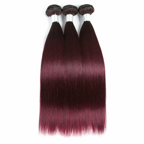 Burgundy 4x4 Hair Bundles With Closure