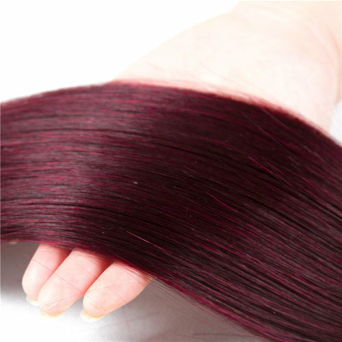Burgundy 4x4 Hair Bundles With Closure