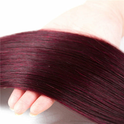 Burgundy 4x4 Hair Bundles With Closure