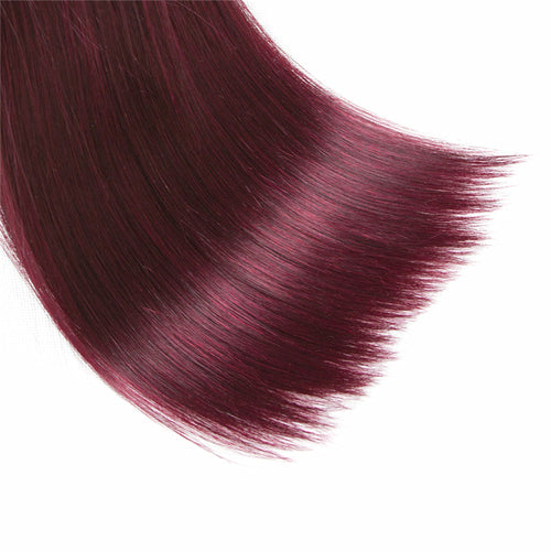 Burgundy 4x4 Hair Bundles With Closure