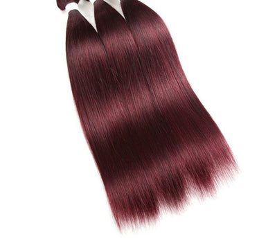 Burgundy 4x4 Hair Bundles With Closure