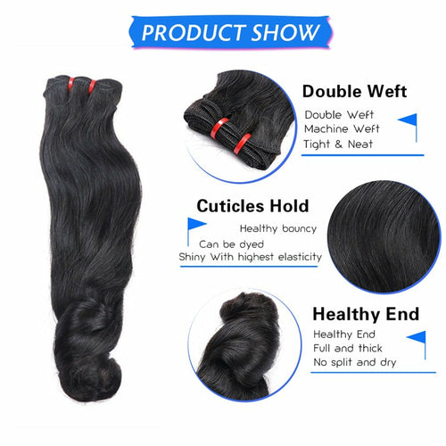 Luxury Brazilian Virgin Hair Bundle Set – Soft, Silky, Natural Finish