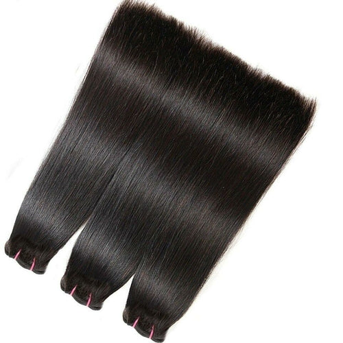 Double Drawn Hair Bundles With Closure