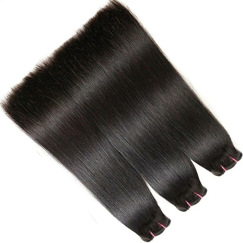 Double Drawn Hair Bundles With Closure