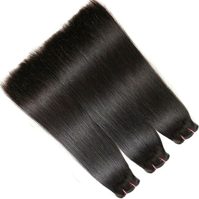 Double Drawn Hair Bundles With Closure
