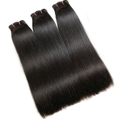 Double Drawn Hair Bundles With Closure