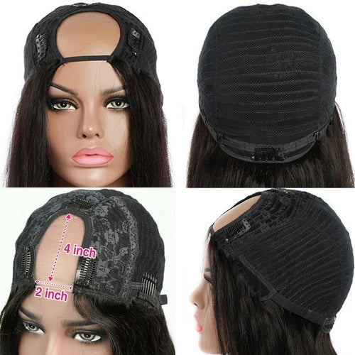 Short Straight Brazilian U-Part Glueless Wig