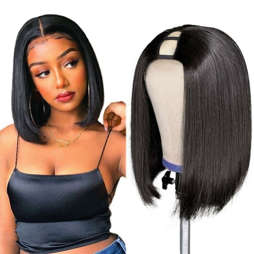 Short Straight Brazilian U-Part Glueless Wig