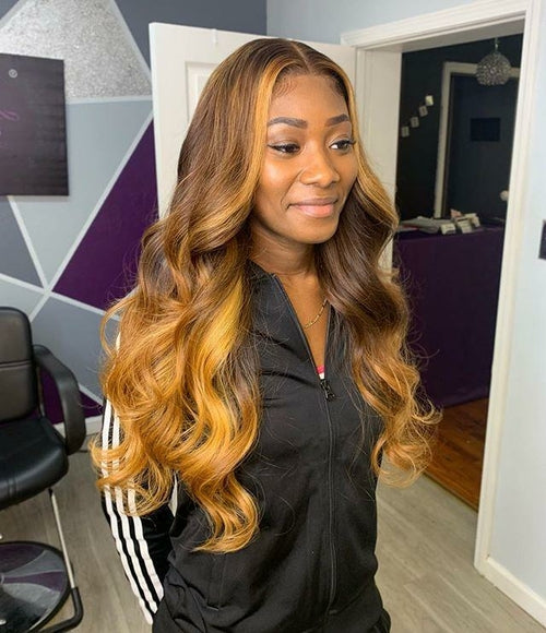 13x4 Honey Blonde With Blonde Highlight Wig