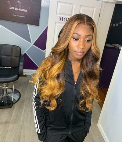 13x4 Honey Blonde With Blonde Highlight Wig