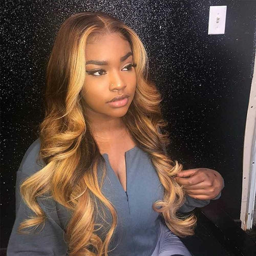 13x4 Honey Blonde With Blonde Highlight Wig